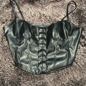 faux leather corset